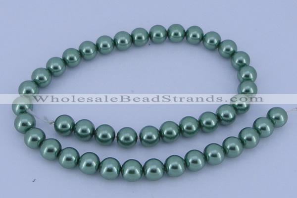 CGL224 10PCS 16 inches 8mm round dyed glass pearl beads wholesale