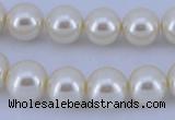 CGL24 10PCS 16 inches 8mm round dyed glass pearl beads wholesale