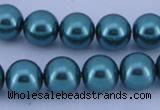 CGL242 10PCS 16 inches 4mm round dyed glass pearl beads wholesale