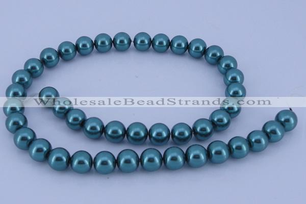 CGL248 5PCS 16 inches 16mm round dyed glass pearl beads wholesale