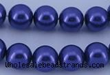 CGL262 10PCS 16 inches 4mm round dyed glass pearl beads wholesale