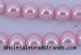 CGL302 10PCS 16 inches 4mm round dyed glass pearl beads wholesale