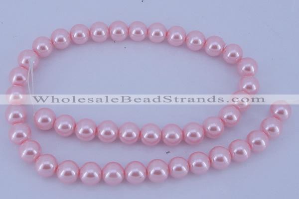 CGL307 5PCS 16 inches 14mm round dyed glass pearl beads wholesale