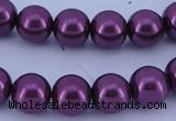 CGL332 10PCS 16 inches 4mm round dyed glass pearl beads wholesale