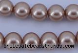 CGL352 10PCS 16 inches 4mm round dyed glass pearl beads wholesale