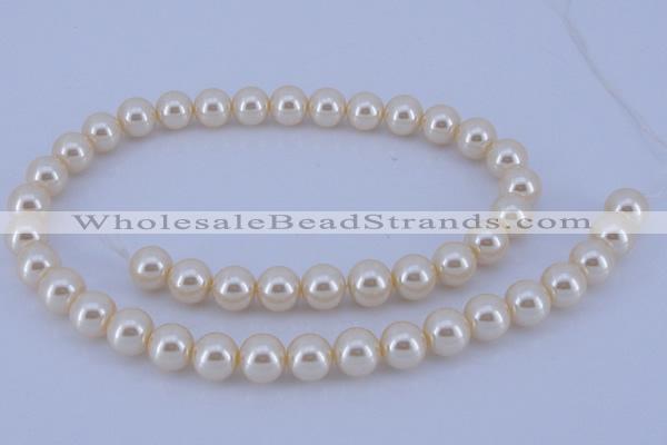 CGL36 5PCS 16 inches 12mm round dyed glass pearl beads wholesale