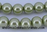 CGL362 10PCS 16 inches 4mm round dyed glass pearl beads wholesale