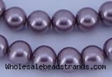 CGL382 10PCS 16 inches 4mm round dyed glass pearl beads wholesale