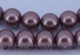 CGL395 5PCS 16 inches 10mm round dyed glass pearl beads wholesale