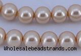 CGL42 10PCS 16 inches 4mm round dyed glass pearl beads wholesale