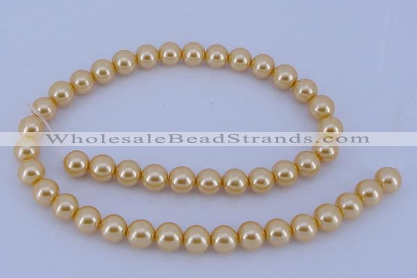 CGL53 10PCS 16 inches 6mm round dyed glass pearl beads wholesale