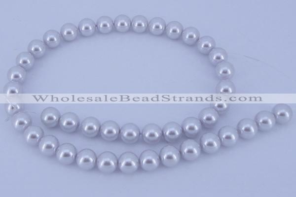 CGL73 10PCS 16 inches 6mm round dyed glass pearl beads wholesale