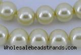 CGL82 10PCS 16 inches 4mm round dyed glass pearl beads wholesale