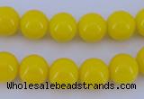 CGL861 10PCS 16 inches 6mm round heated glass pearl beads wholesale