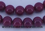 CGL878 10PCS 16 inches 4mm round heated glass pearl beads wholesale