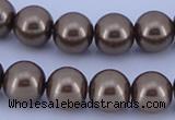 CGL97 5PCS 16 inches 14mm round dyed glass pearl beads wholesale