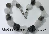 CGN148 19.5 inches 10*14mm - 20*30mm nuggets mixed quartz necklaces