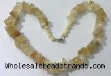 CGN159 18.5 inches 12*16mm - 13*18mm nuggets citrine necklaces