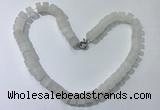 CGN170 20 inches 7*12mm - 9*12mm tyre matte white crystal necklaces