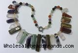 CGN196 23 inches 8*20mm - 11*60mm mixed gemstone stick necklaces