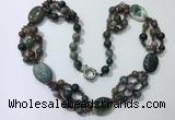 CGN296 24.5 inches chinese crystal & Indian agate beaded necklaces