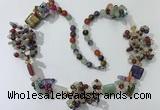 CGN452 25.5 inches chinese crystal & mixed gemstone beaded necklaces