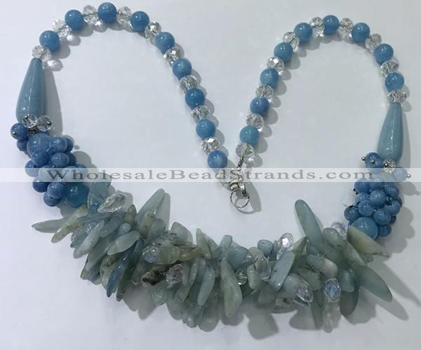 CGN462 22 inches chinese crystal & mixed gemstone beaded necklaces