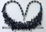 CGN465 22 inches chinese crystal & blue goldstone beaded necklaces