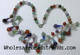 CGN506 21 inches chinese crystal & mixed gemstone beaded necklaces