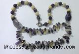 CGN518 23.5 inches chinese crystal & mixed gemstone beaded necklaces