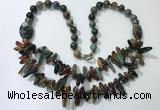 CGN522 23.5 inches chinese crystal & Indian agate beaded necklaces