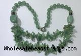 CGN524 23.5 inches chinese crystal & green aventurine beaded necklaces