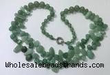 CGN543 27 inches fashion green aventurine beaded necklaces