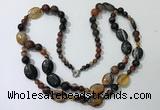 CGN549 23.5 inches striped agate gemstone beaded necklaces