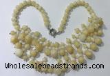 CGN561 19.5 inches stylish 4mm - 12mm yellow jade beaded necklaces