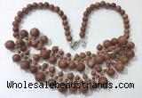 CGN562 19.5 inches stylish 4mm - 12mm goldstone beaded necklaces