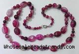 CGN584 23.5 inches striped agate gemstone beaded necklaces