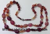 CGN585 23.5 inches striped agate gemstone beaded necklaces