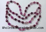 CGN653 22 inches chinese crystal & striped agate beaded necklaces