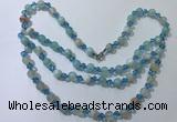 CGN655 22 inches chinese crystal & striped agate beaded necklaces