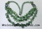 CGN699 22.5 inches chinese crystal & green aventurine beaded necklaces