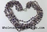 CGN724 19.5 inches stylish 6 rows amethyst & citrine chips necklaces