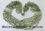 CGN758 20 inches stylish 6 rows prehnite chips necklaces