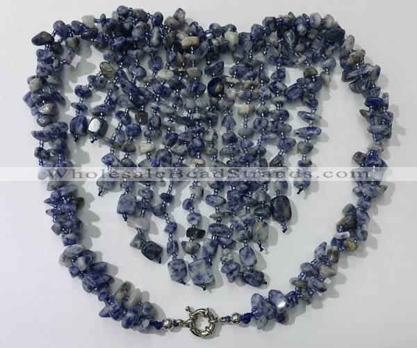 CGN835 20 inches stylish blue spot stone statement necklaces