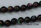 CGO01 15.5 inches 4mm round gold multi-color stone beads