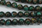 CGO101 15.5 inches 6mm round gold green color stone beads