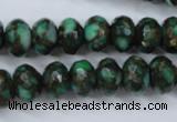 CGO125 15.5 inches 8*12mm faceted rondelle gold green color stone beads