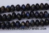 CGO181 15.5 inches 5*8mm rondelle gold blue color stone beads