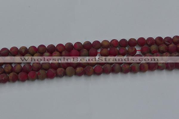 CGO251 15.5 inches 6mm round matte gold multi-color stone beads