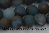 CGO259 15.5 inches 12mm round matte gold multi-color stone beads